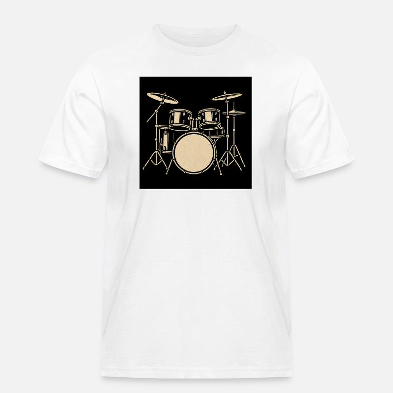 Black Silver Drumset Illustration - Men's Workwear T-Shirt - white