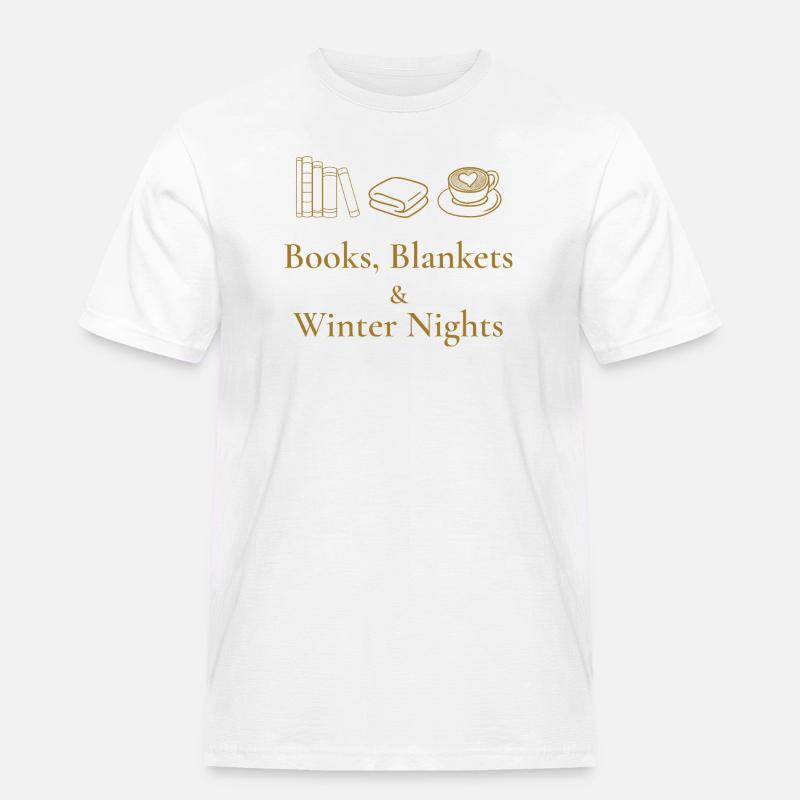 Bücher, Decken & Winternächte – Gemütliche Atmosphäre - Männer Workwear T-Shirt - Weiß