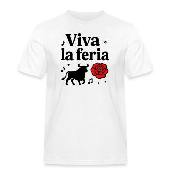 Motif Vive La Féria Taureau Banda Sud-Ouest - T-shirt Workwear homme - blanc - Devant - AI Model Male 185 dark (185cm)