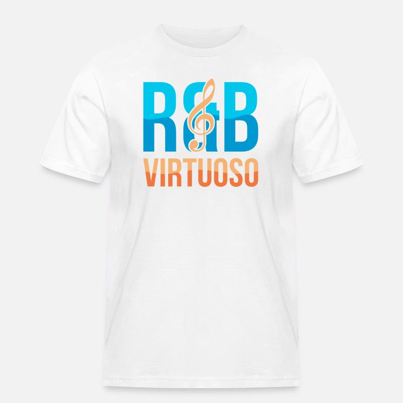 RnB Musikvirtuose E1 Deep Blue - Männer Workwear T-Shirt - Weiß