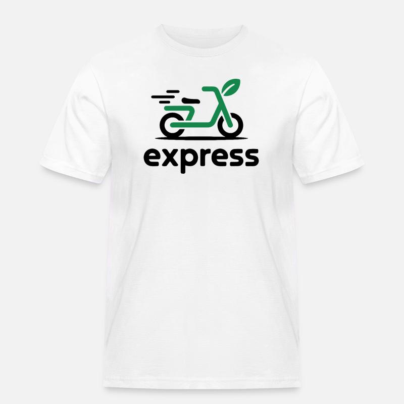 Eco Express Leaf Roller Logo - Männer Workwear T-Shirt - Weiß