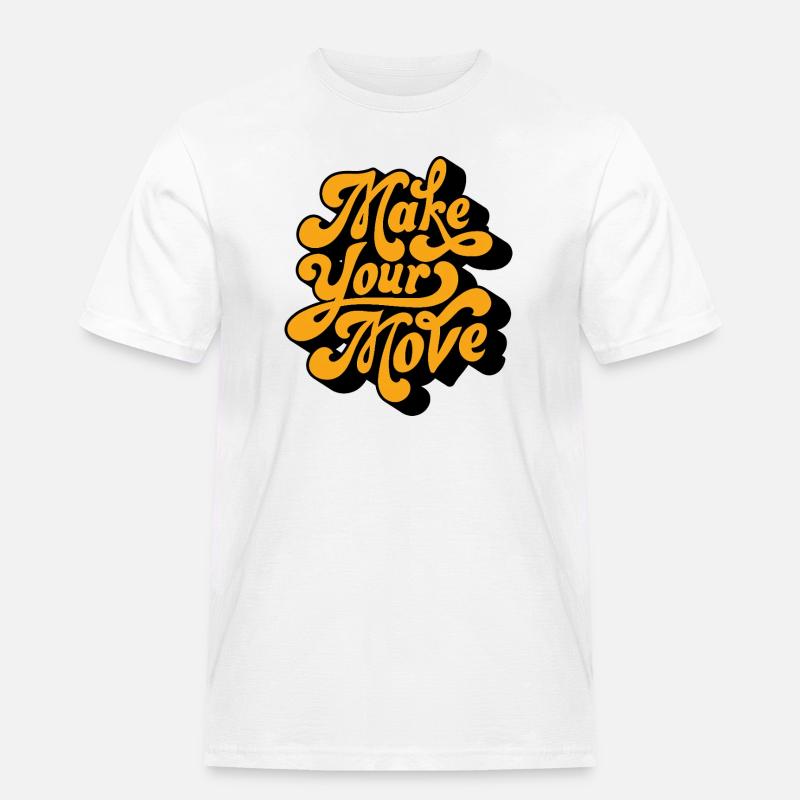 Make Your Move Retro-Skript - Männer Workwear T-Shirt - Weiß