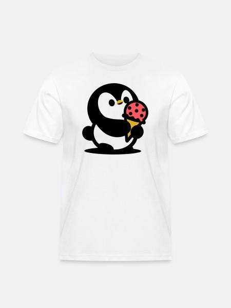 Kleiner Pinguin mit Eis - Men's Workwear T-Shirt - white