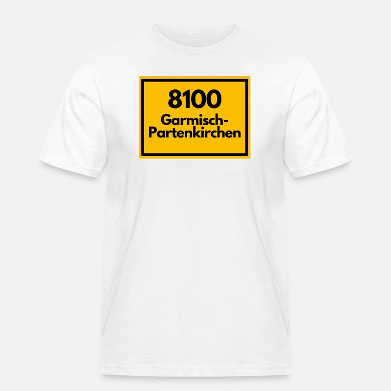 OLD POSTCODE POSTCODE 8100 GARMISCH-PARTENKIRCHEN - Men's Workwear T-Shirt - white