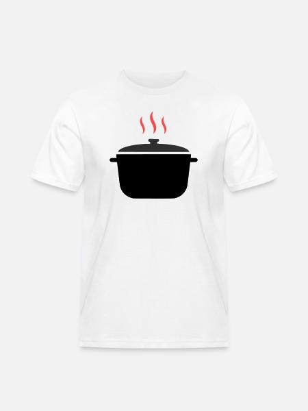 Kochtopf Dampf Kochen - Männer Workwear T-Shirt - Weiß