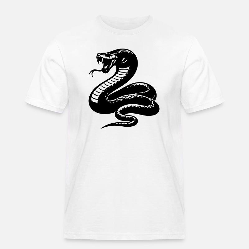 Schlange Python Silhouette - Männer Workwear T-Shirt - Weiß