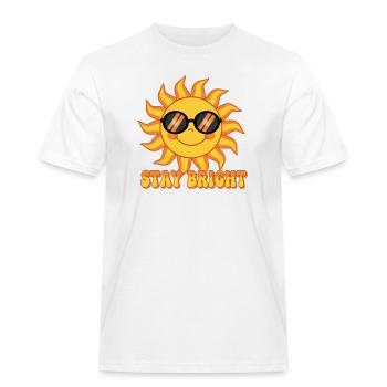 Bleib Bright Retro Groovy Smiling Sun Design - Männer Workwear T-Shirt - Weiß - Vorne - AI Model Male 185 dark (185cm)