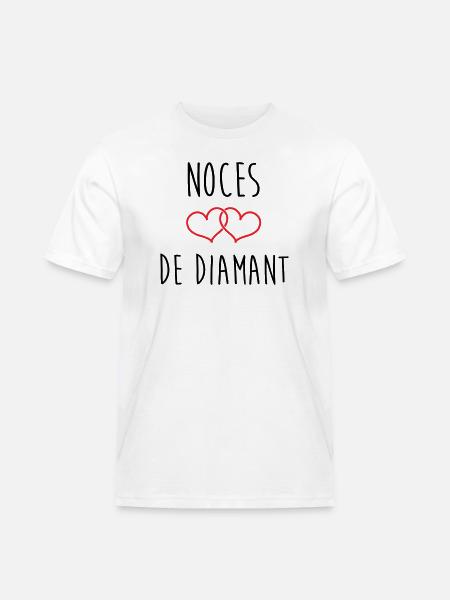 Wedding Anniversary - Diamond Wedding (60 years) - Men's Workwear T-Shirt - white