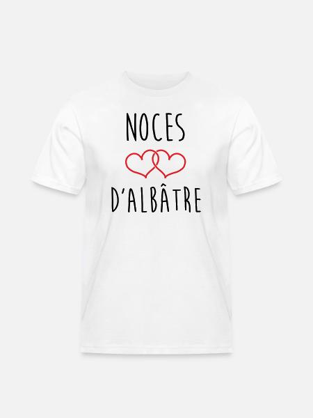 Alabaster-Hochzeit 75 Jahre Ehe - Männer Workwear T-Shirt - Weiß