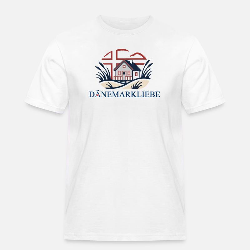 Dänemarkliebe - Ein Statement mit Aussagekraft - Männer Workwear T-Shirt - Weiß