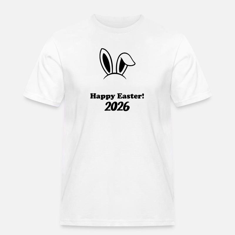 Happy Easter 2026 - Easter Bunny Design - Men's Workwear T-Shirt - white