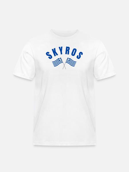 Skyros Greek Crossed Flags - Men's Workwear T-Shirt - white