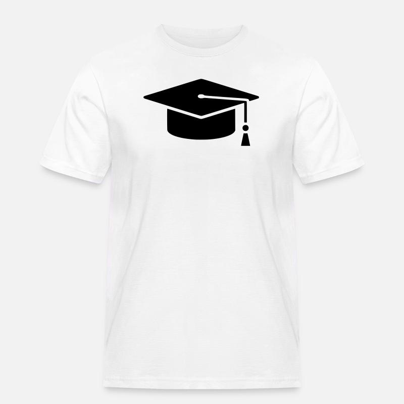 Graduation Cap Absolvent Logo - Männer Workwear T-Shirt - Weiß