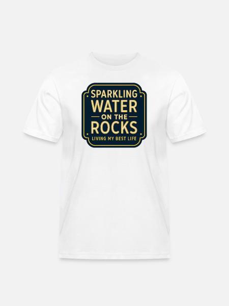 Sparkling water on rocks neon - Men's Workwear T-Shirt - white