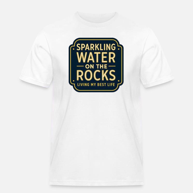 Sparklendes Wasser auf Felsen Neon - Männer Workwear T-Shirt - Weiß