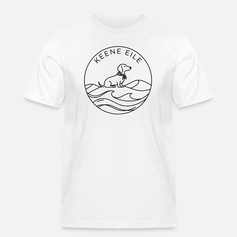 Dackel Badge Meer Keene Eile  - Männer Workwear T-Shirt - Weiß