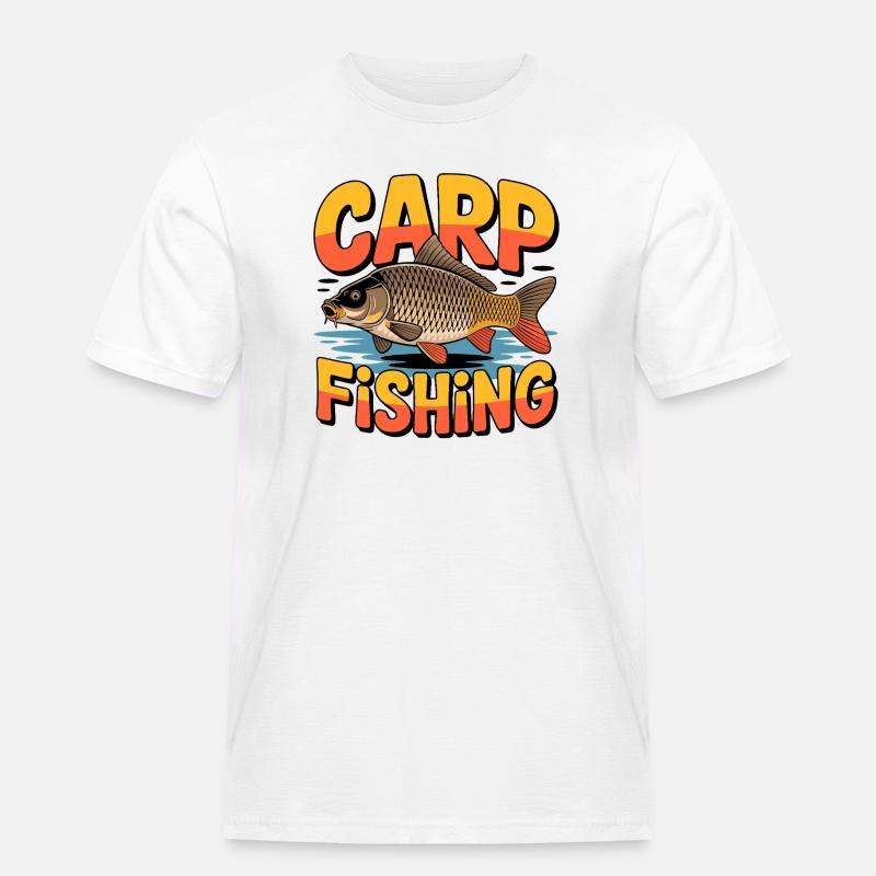 Pesca alla carpa - Maglietta da lavoro per uomo - bianco