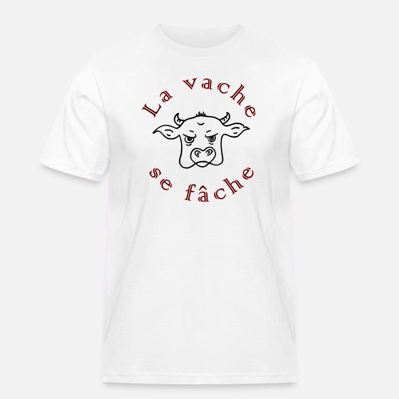 Die Kuh wird wütend schwarz - Männer Workwear T-Shirt - Weiß