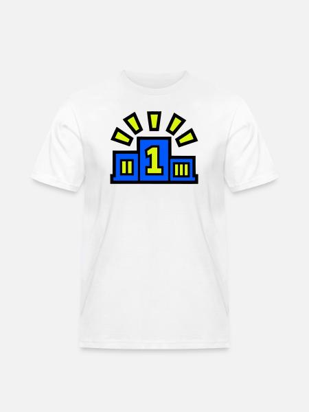 Winner Podium Place 1 Champion - Men's Workwear T-Shirt - white