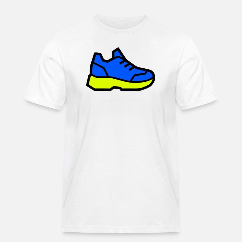 Moderner Laufschuh Sneaker - Männer Workwear T-Shirt - Weiß