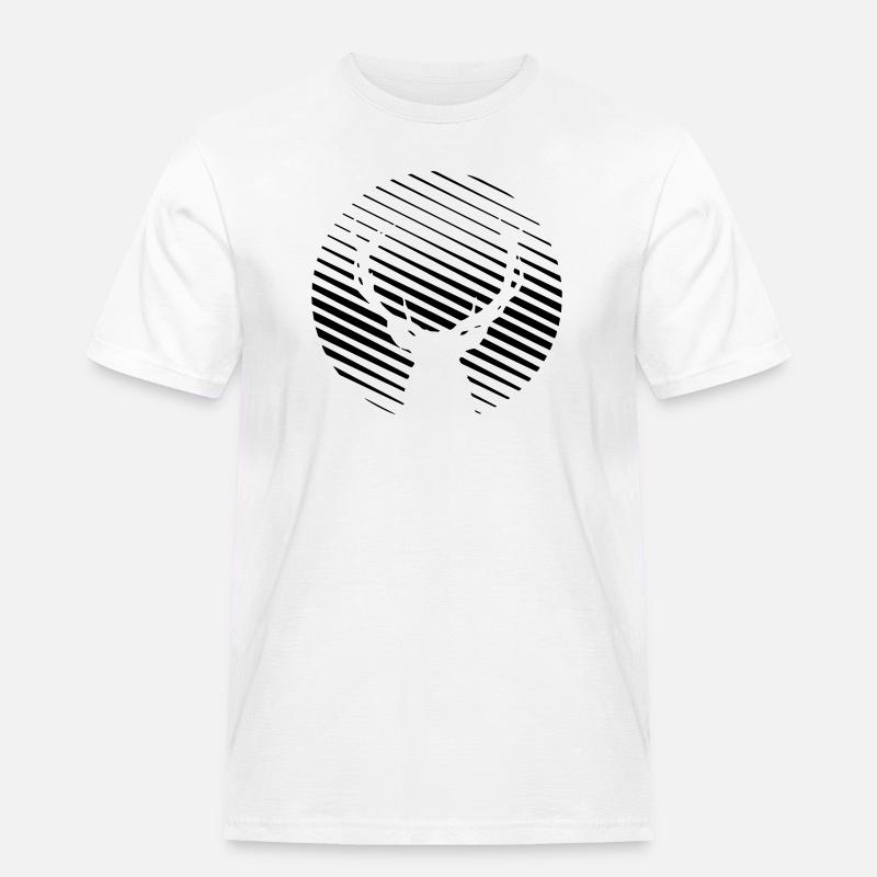 HIRSCHE - Männer Workwear T-Shirt - Weiß