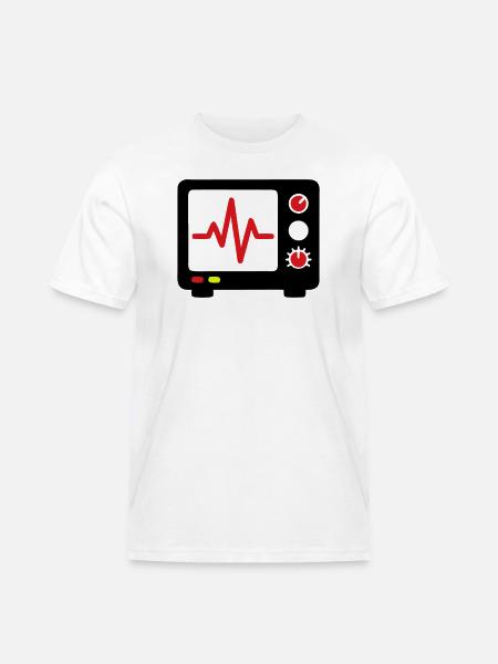 ECG Monitor Heartbeat Medicine - Men's Workwear T-Shirt - white