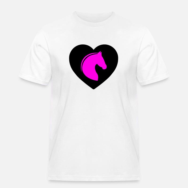 Pferde - Männer Workwear T-Shirt - Weiß