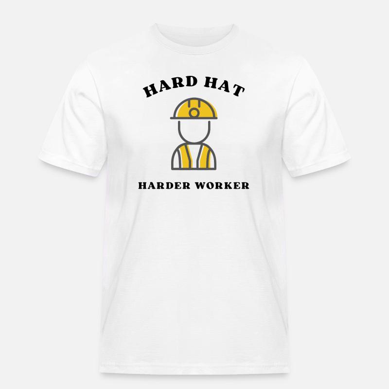Baustellenheld Silhouette - Männer Workwear T-Shirt - Weiß