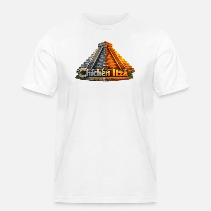 Serpent pyramidal de Chichen Itza - T-shirt Workwear homme - blanc