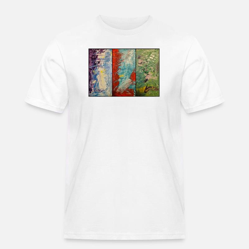 Triptychon Farbfluss - Männer Workwear T-Shirt - Weiß