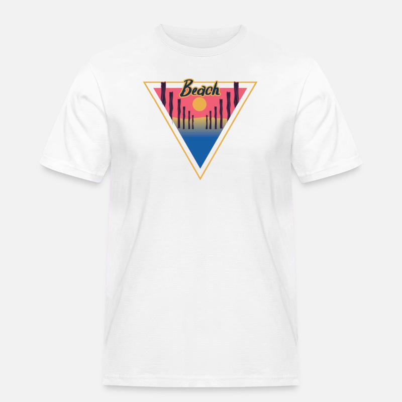 Beach Triangle - Männer Workwear T-Shirt - Weiß