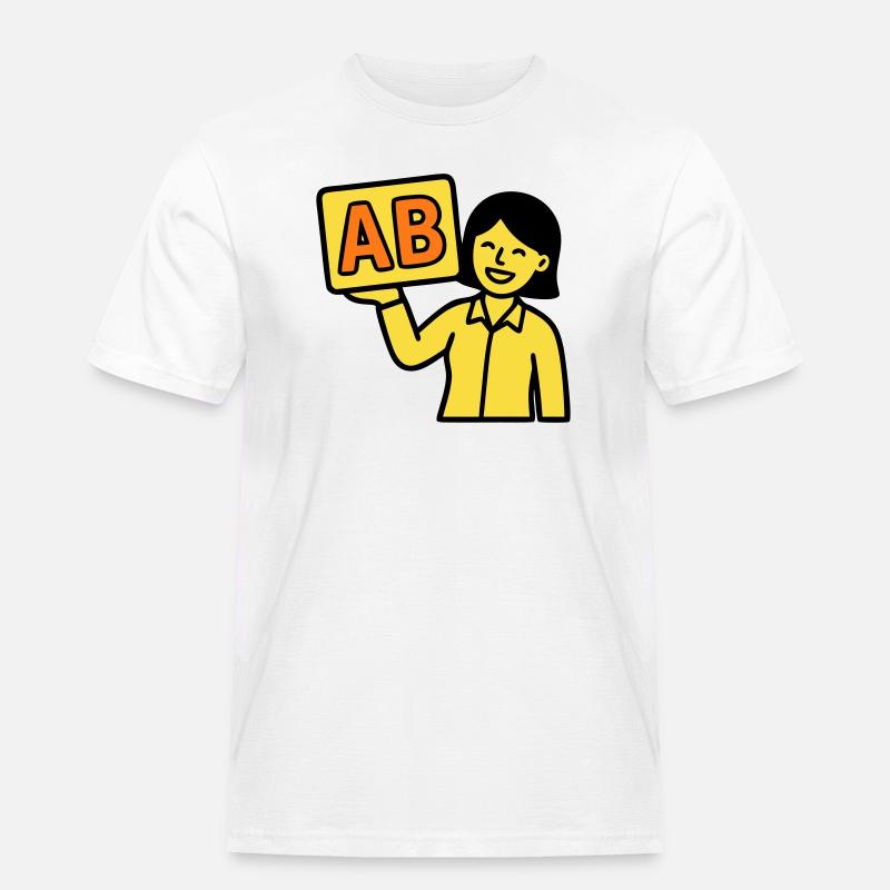 Lehrerin Grundschule ABC Vektor - Männer Workwear T-Shirt - Weiß