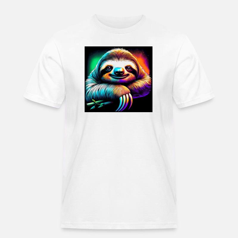 Faultier - Männer Workwear T-Shirt - Weiß