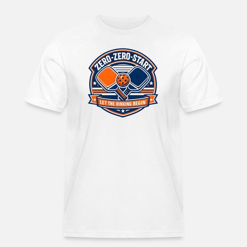 Zero-Zero-Start Trinkbadge - Männer Workwear T-Shirt - Weiß