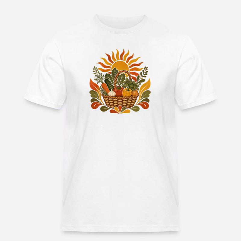 Sommerernte Korb - Männer Workwear T-Shirt - Weiß
