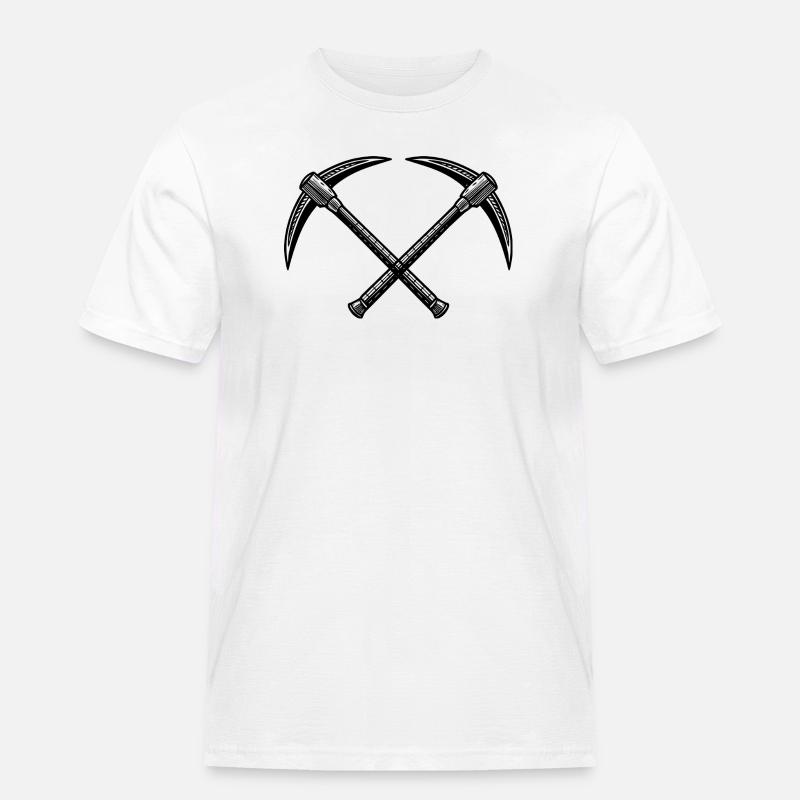 Kreuzspitzhacken - Männer Workwear T-Shirt - Weiß