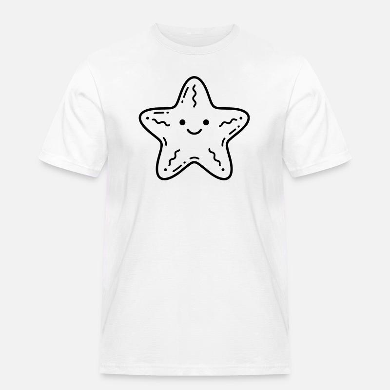 Seestern - Männer Workwear T-Shirt - Weiß