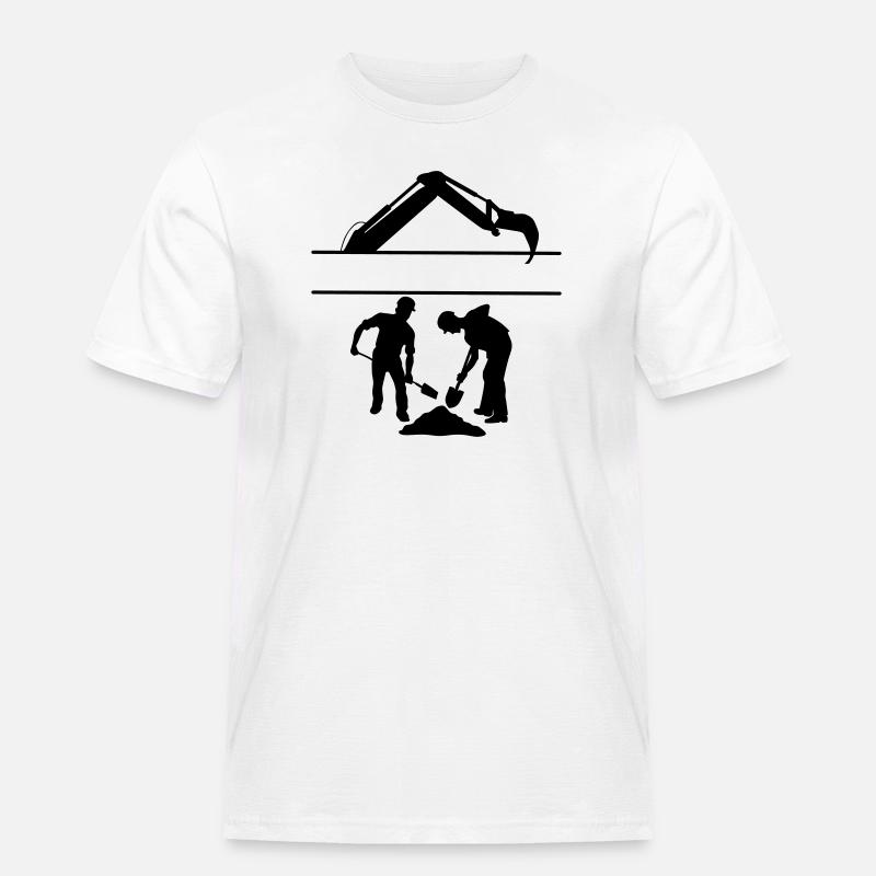 Groundworkers Custom – Digging Team - Men's Workwear T-Shirt - white
