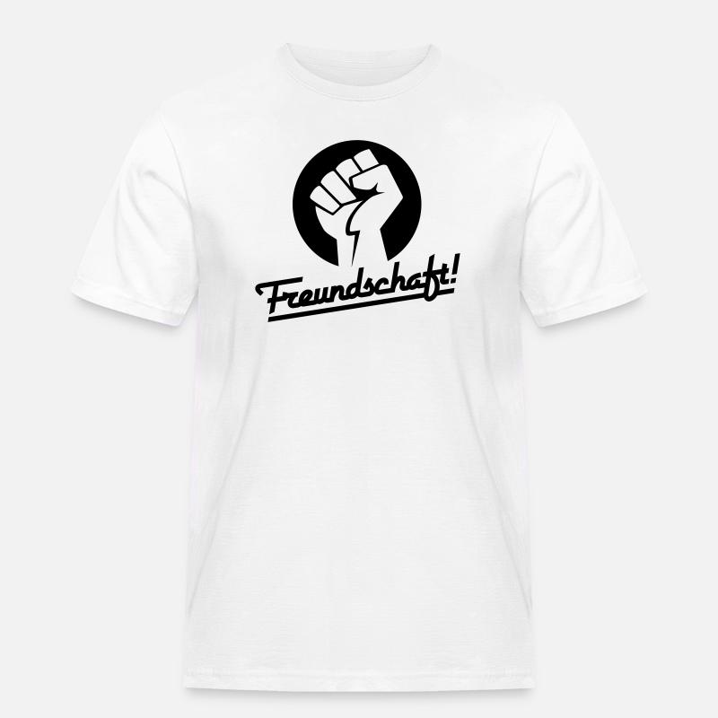 Freundschaft v.1 (Farbe änderbar) - Männer Workwear T-Shirt - Weiß
