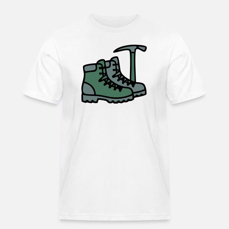 Wanderschuhe Eispickel Bergsteiger Alpen Wanderer - Männer Workwear T-Shirt - Weiß