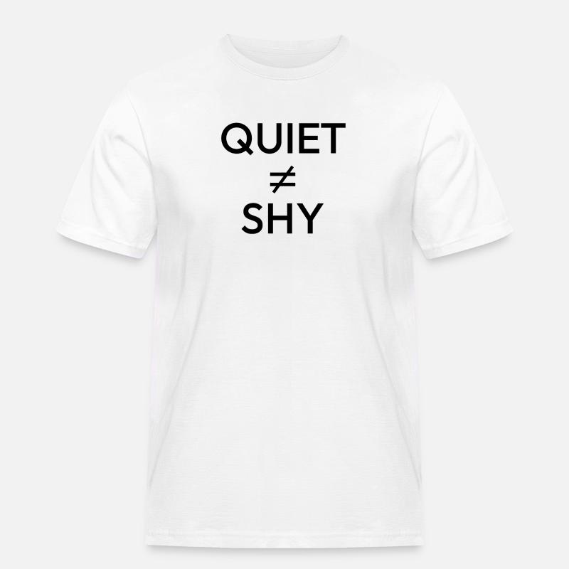 Discret ≠ timide — Déclaration minimale d’introverti - T-shirt Workwear homme - blanc