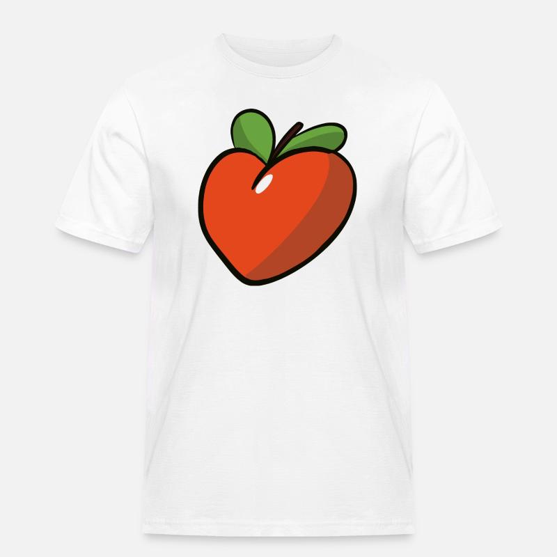 Peche_coeur - Männer Workwear T-Shirt - Weiß