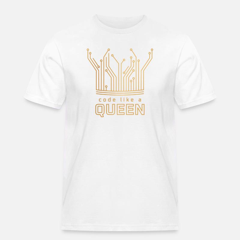 Code Like a Queen - Männer Workwear T-Shirt - Weiß