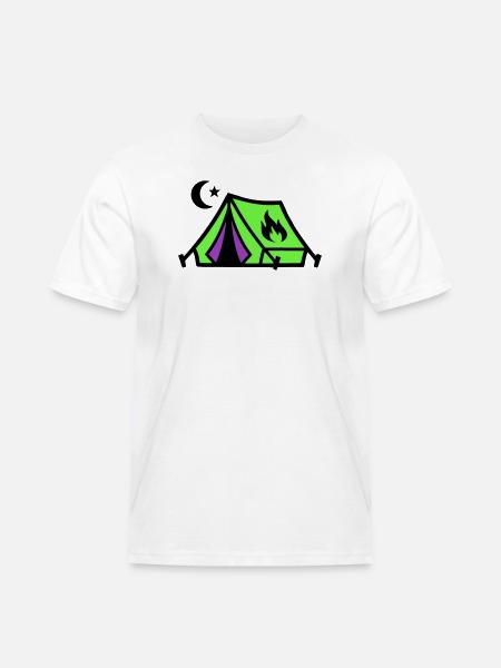Tent Campfire Festival Icon - Men's Workwear T-Shirt - white
