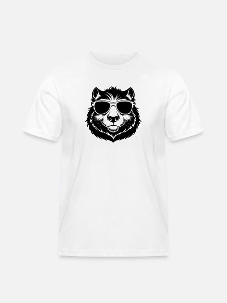 Kapybara mit Sonnenbrille - Männer Workwear T-Shirt - Weiß