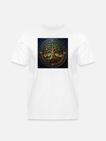 Arbre mystique aux bijoux et nœuds - T-shirt Workwear homme - blanc