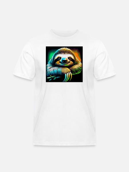 Faultier - Männer Workwear T-Shirt - Weiß