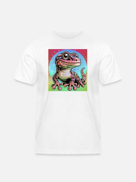 Gecko - Männer Workwear T-Shirt - Weiß