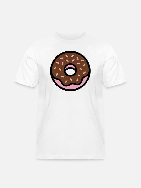 Donut Chocolate Sprinkles Icon - Men's Workwear T-Shirt - white