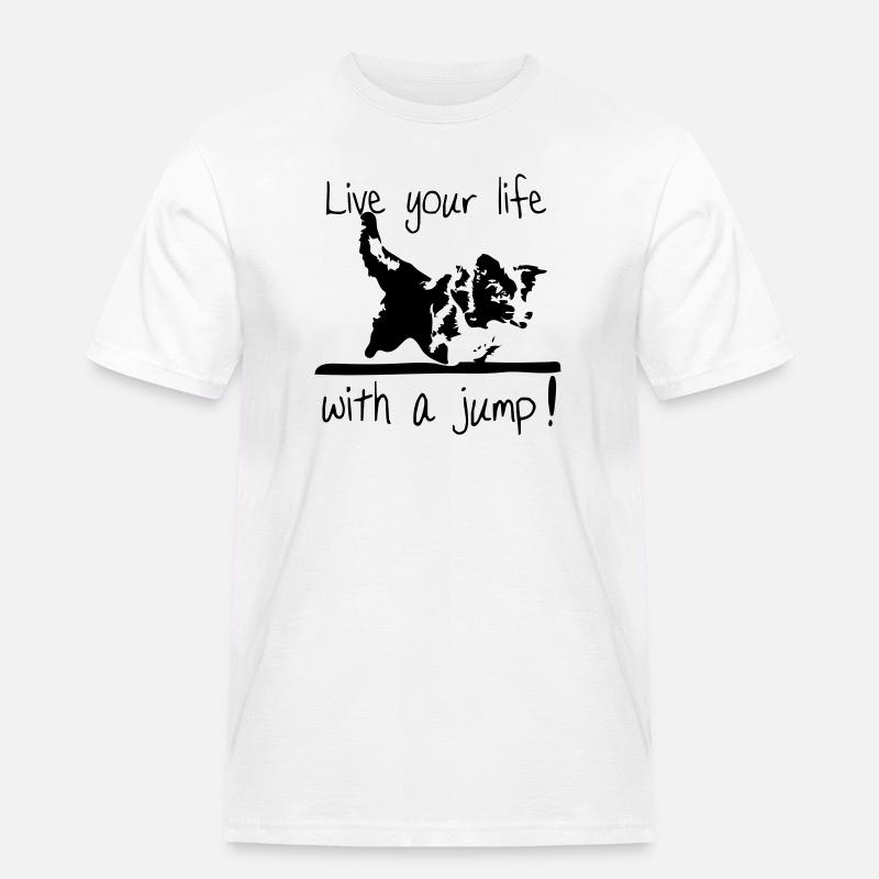 Border Collie - Agility - Männer Workwear T-Shirt - Weiß